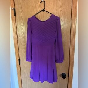 ESLEY NEW W/tags purple DRESS Church cocktail party wedding, long sleeve, Small